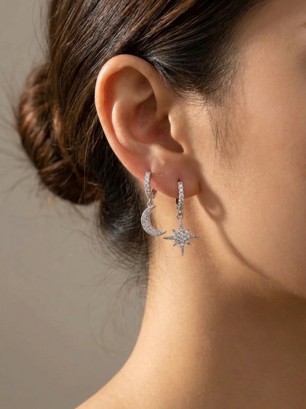 Star Moon earrings luxury floral